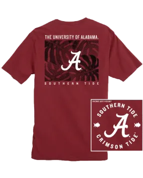 Alabama Halftone Monstera SS T-Shirt Crimson