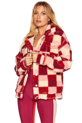 Beach Riot Women's Laurie Jacket - Sangria Red Check