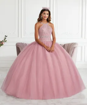 Beaded Halter Quinceanera Dress by Fiesta Gowns 56391