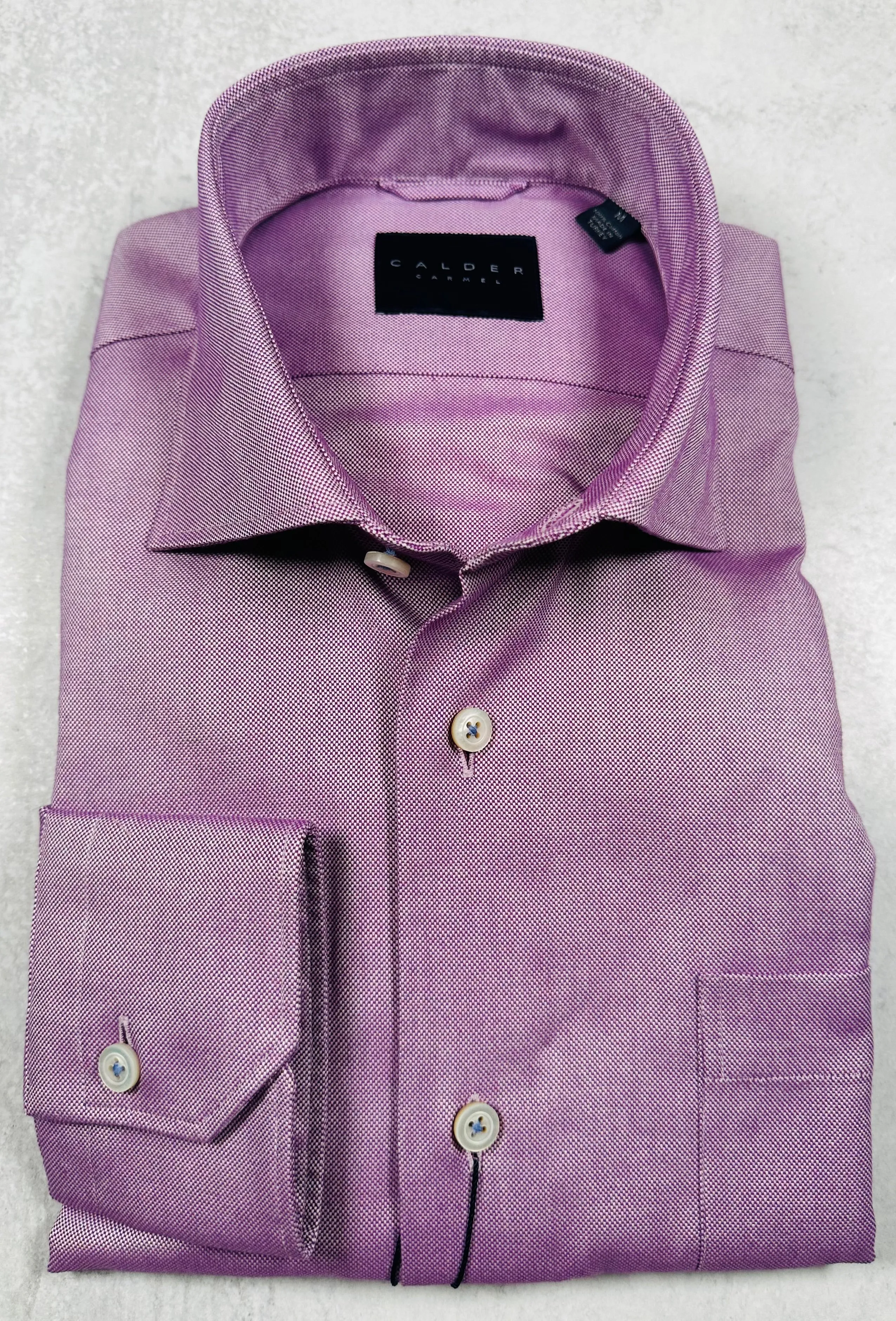 Calder Carmel Ultimate Brushed Oxford Solid Sport Shirt in Plum