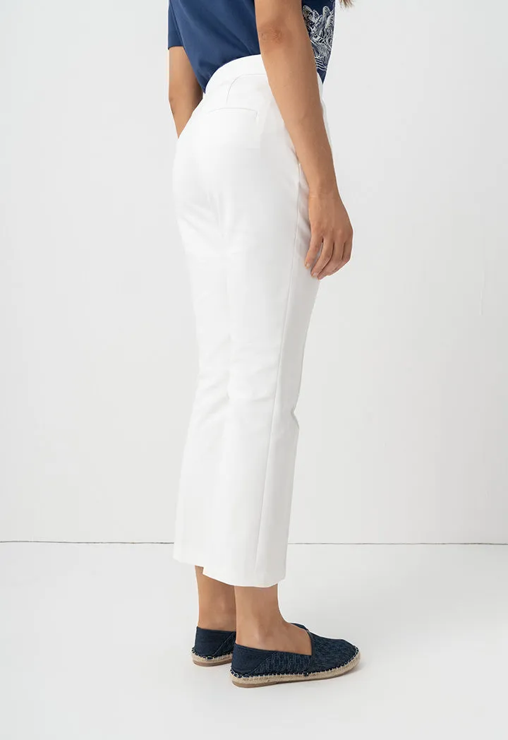 Choice Basic Straight Legs Formal Trousers Off White