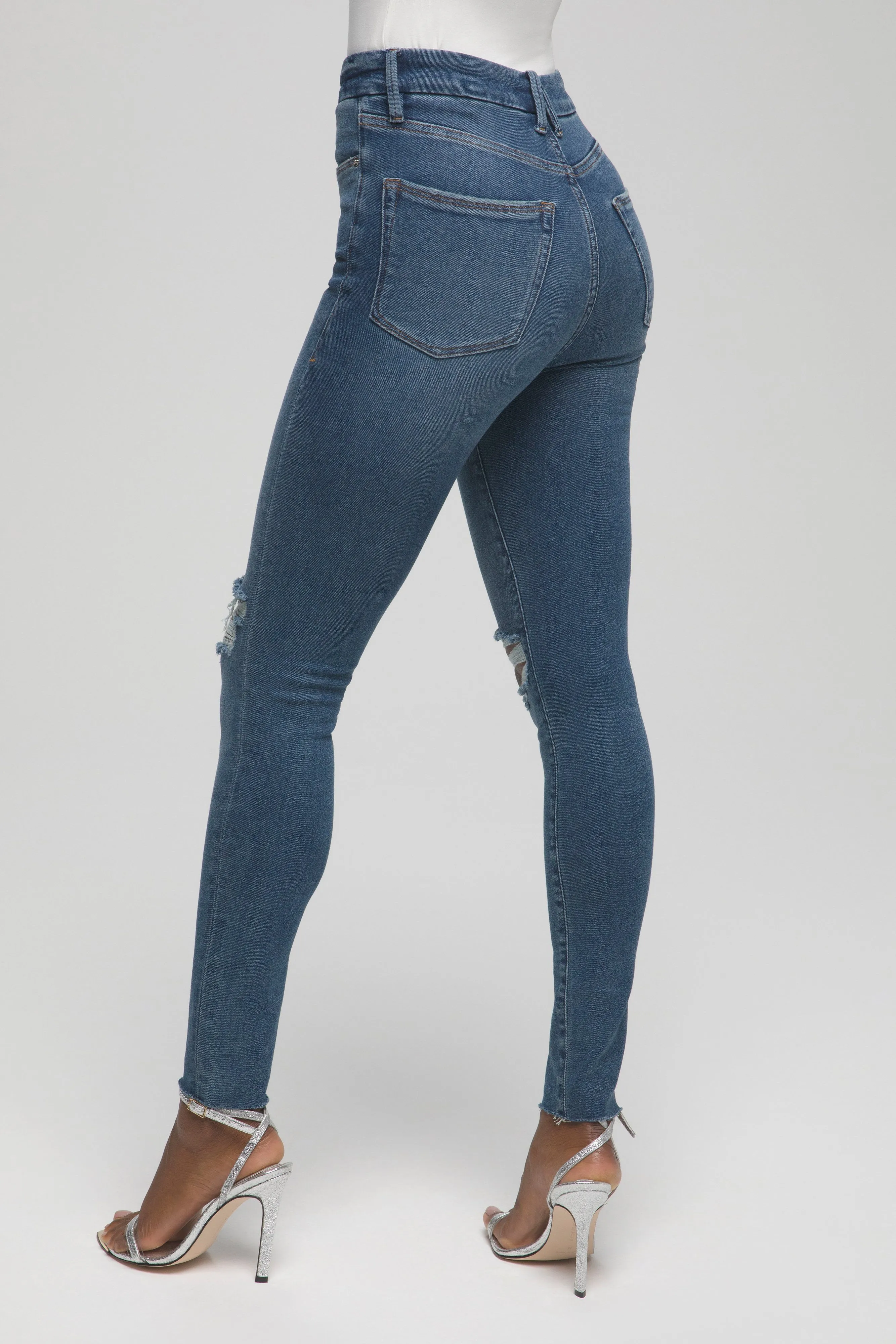 GOOD WAIST CROP RAW EDGE | BLUE533