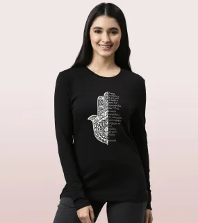 Long Sleeve Basic Crew Tee – Graphic Print | Crew Neck Basic Stretch Cotton Tee