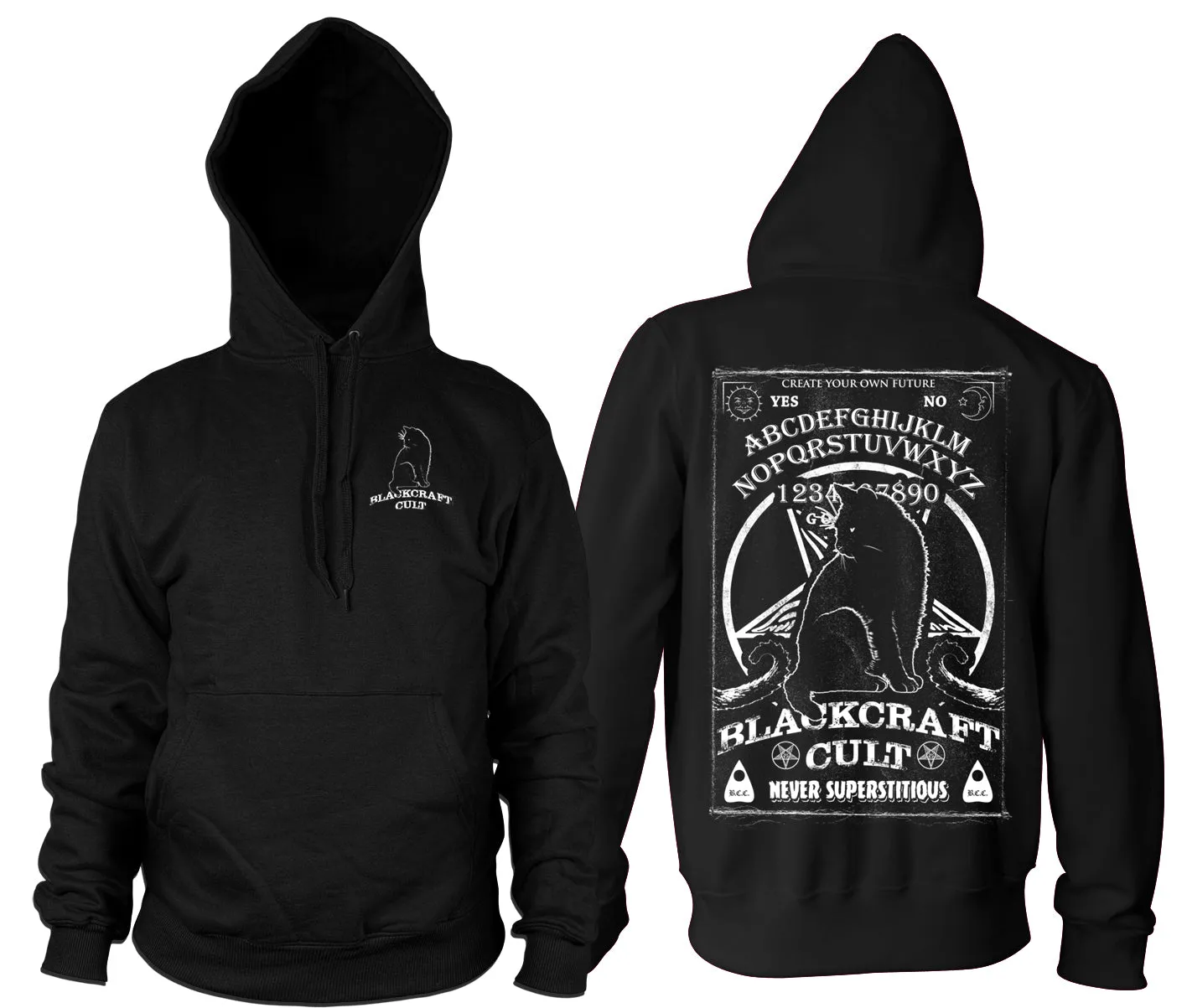 Ouija Cat - Hooded Pullover Sweater