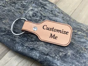 Personalized Real Leather Keychain, Keyring, Laser Engraved, Key Fob, Custom, Groom, Gift, Groomsman, Groomsmen, Wedding, Dad, Key Chain