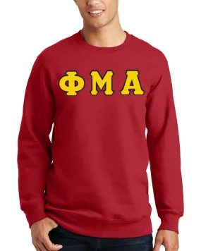 Sewn-On Greek Letter Crewneck - Red