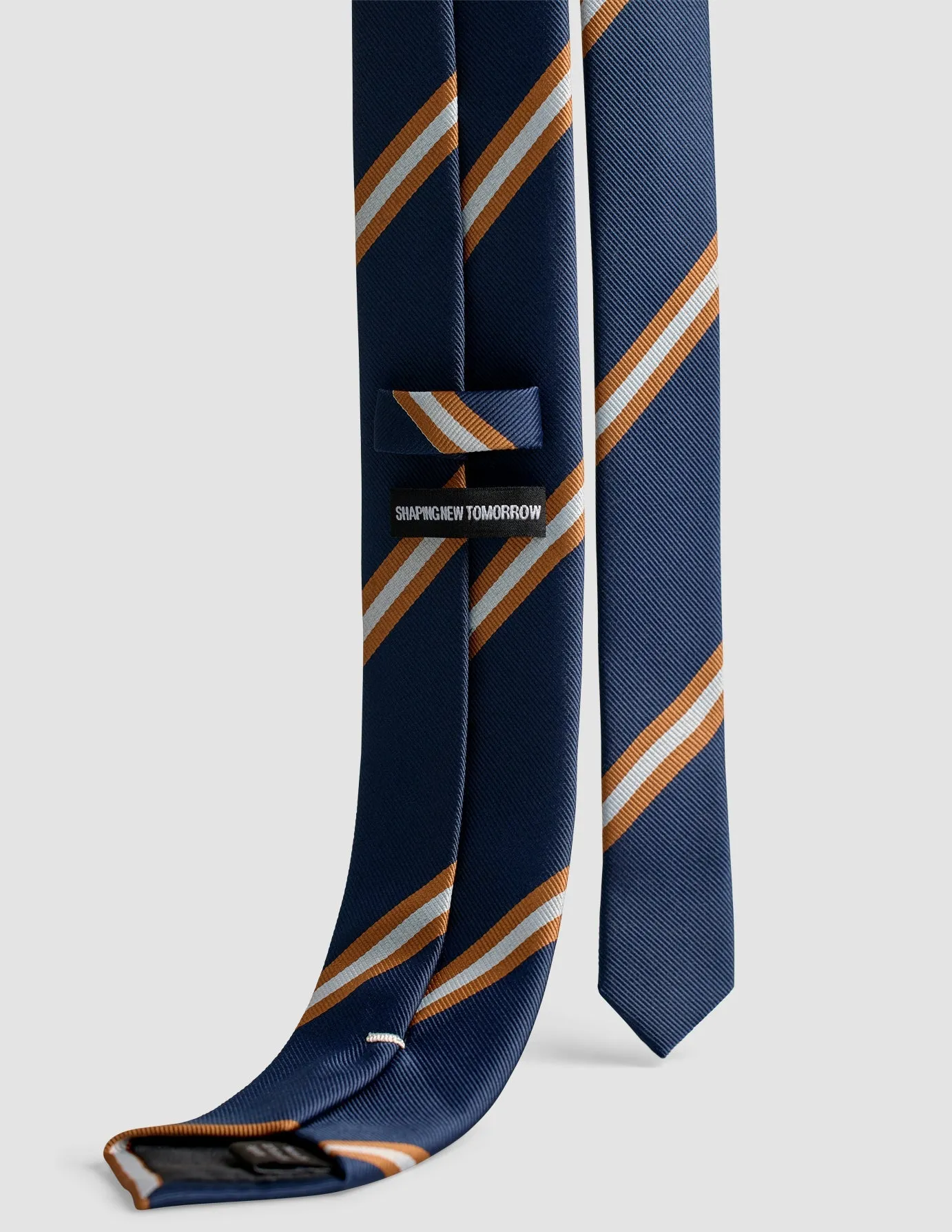 Tie Navy / Orange Stripe