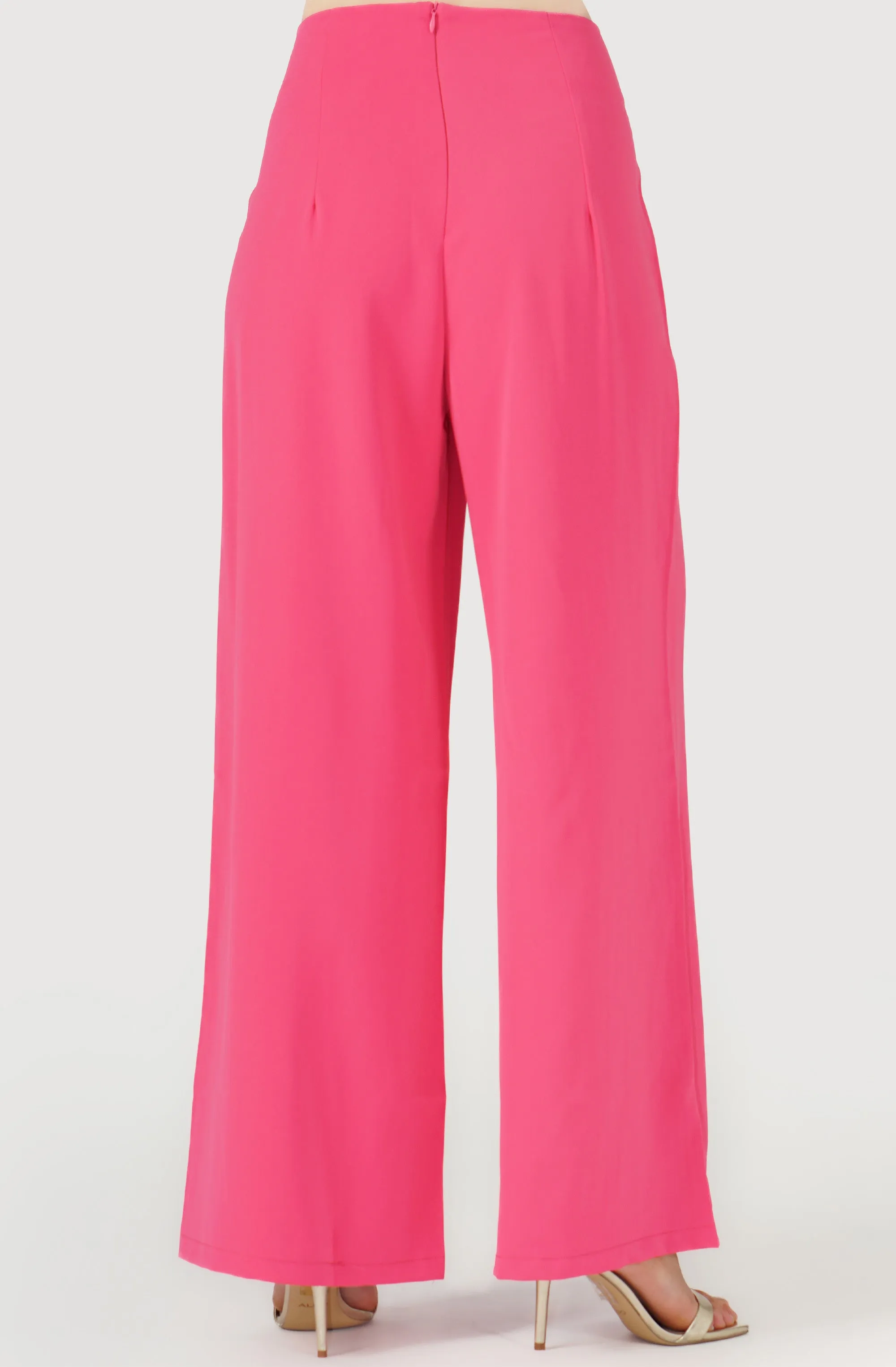 Wide Leg Pant with Gold V Buckle